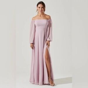 NWT ASTR THE LABEL OFF THE SHOULDER MAXI DRESS Size XSmall